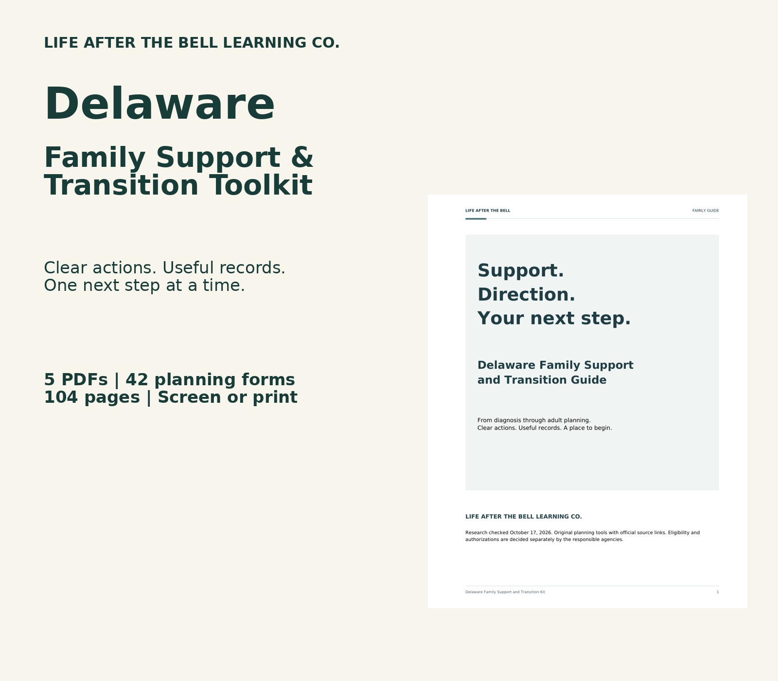 Delaware toolkit with actual guide cover