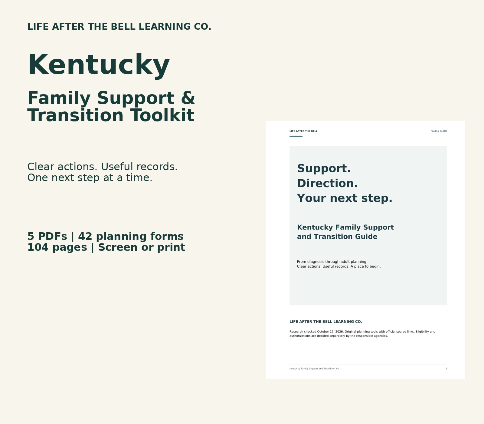 Kentucky toolkit with actual guide cover