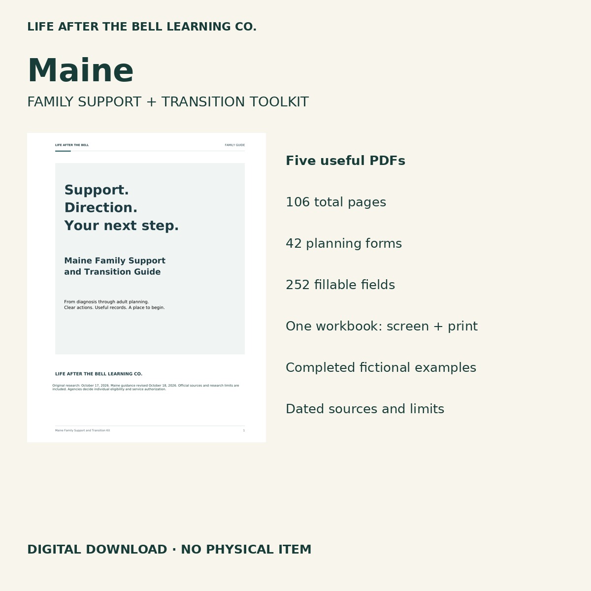 Maine five-PDF family toolkit