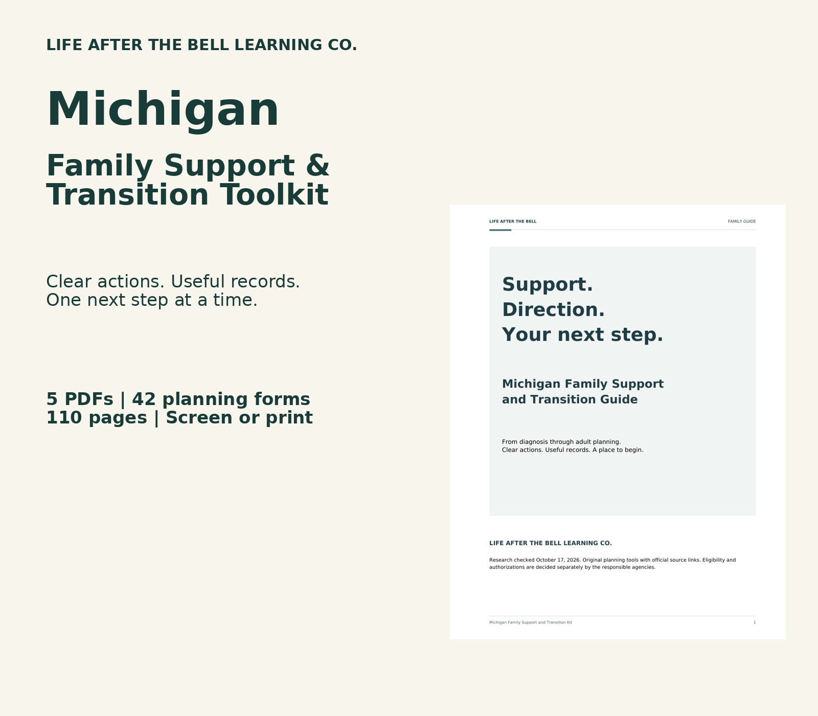 Michigan toolkit with actual guide cover